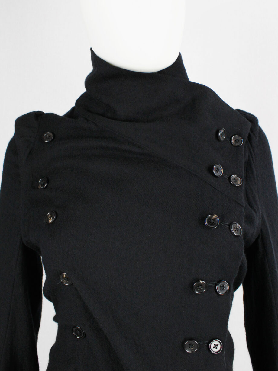 Ann Demeulemeester black long cardigan with a double row of buttons fall 2009 (16)