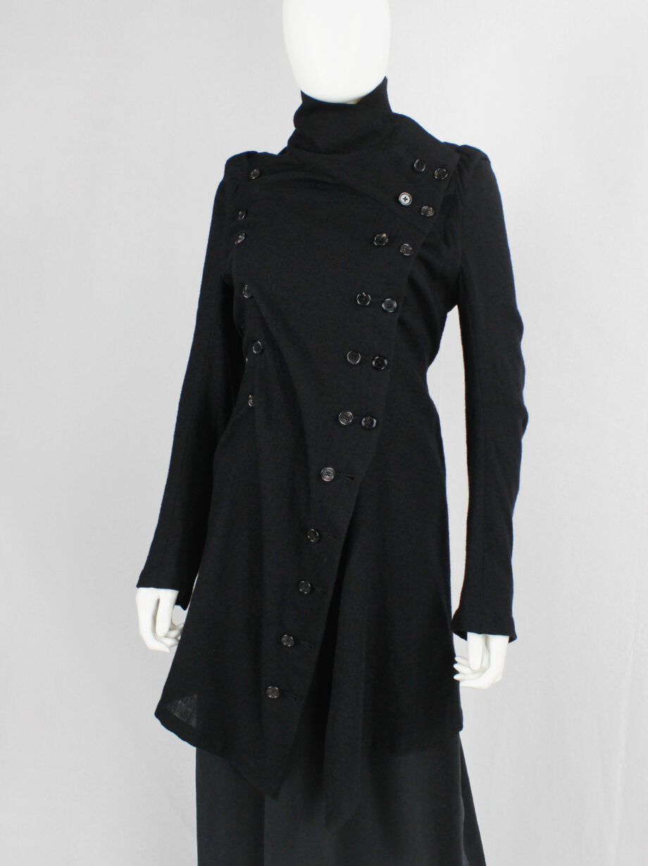 Ann Demeulemeester black long cardigan with a double row of buttons fall 2009 (18)