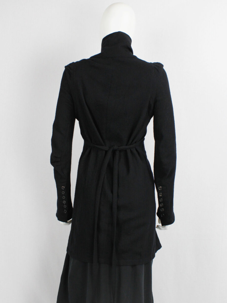 Ann Demeulemeester black long cardigan with a double row of buttons fall 2009 (3)