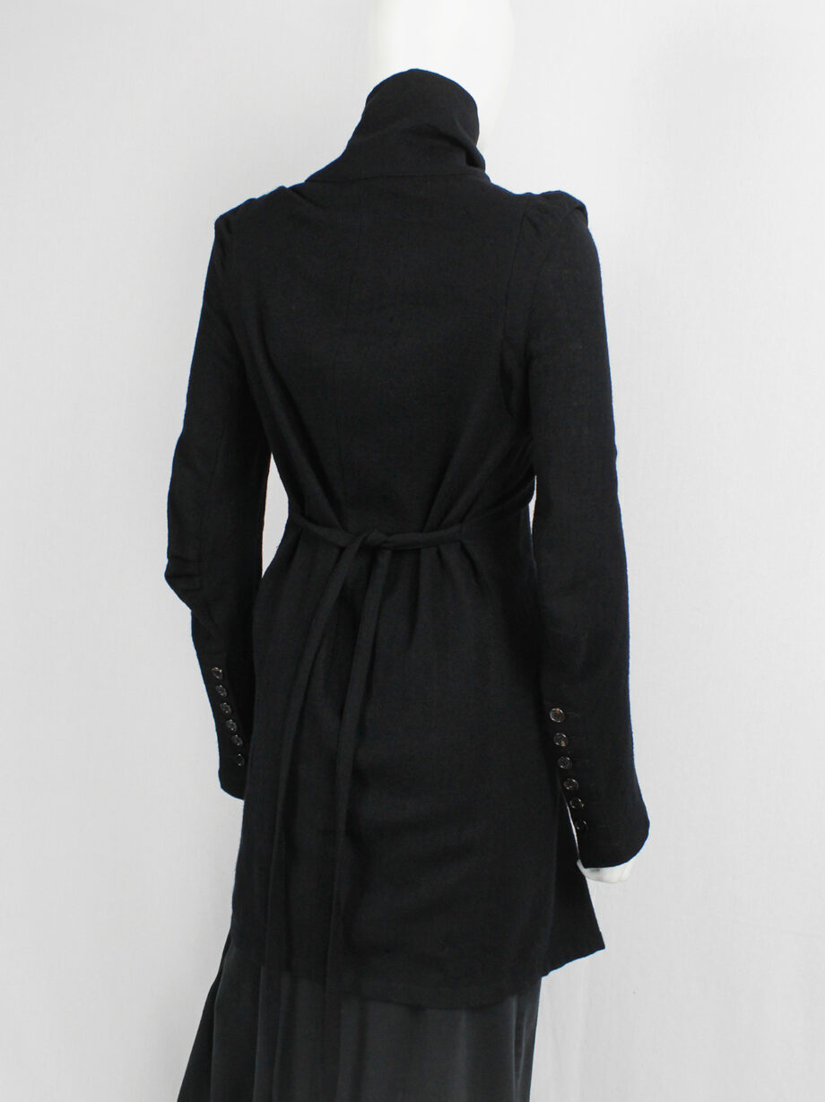 Ann Demeulemeester black long cardigan with a double row of buttons fall 2009 (5)
