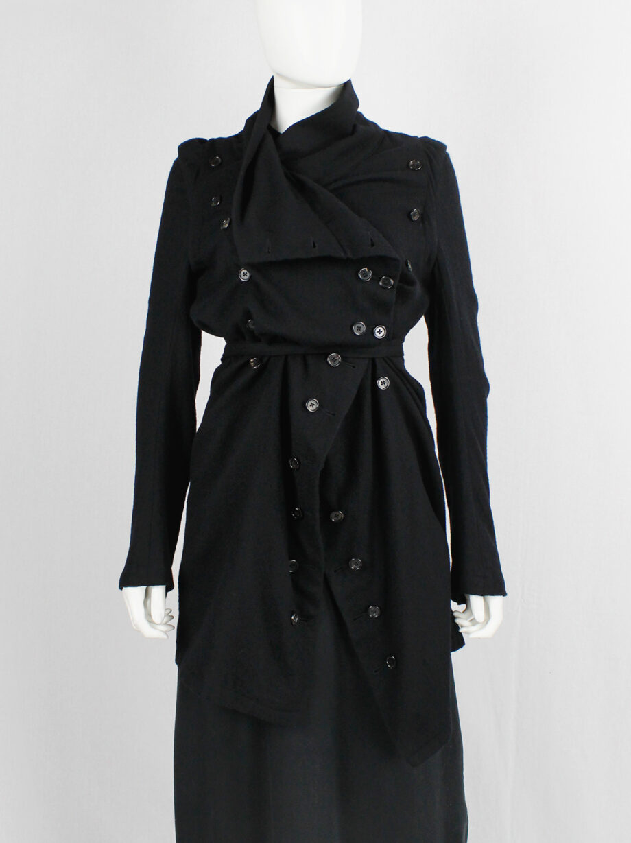 Ann Demeulemeester black long cardigan with a double row of buttons fall 2009 (6)