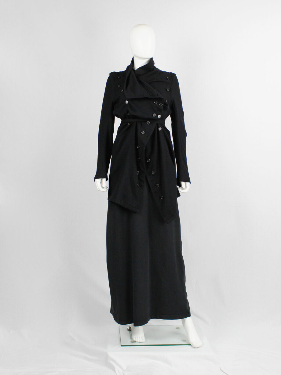 Ann Demeulemeester black long cardigan with a double row of buttons fall 2009 (9)