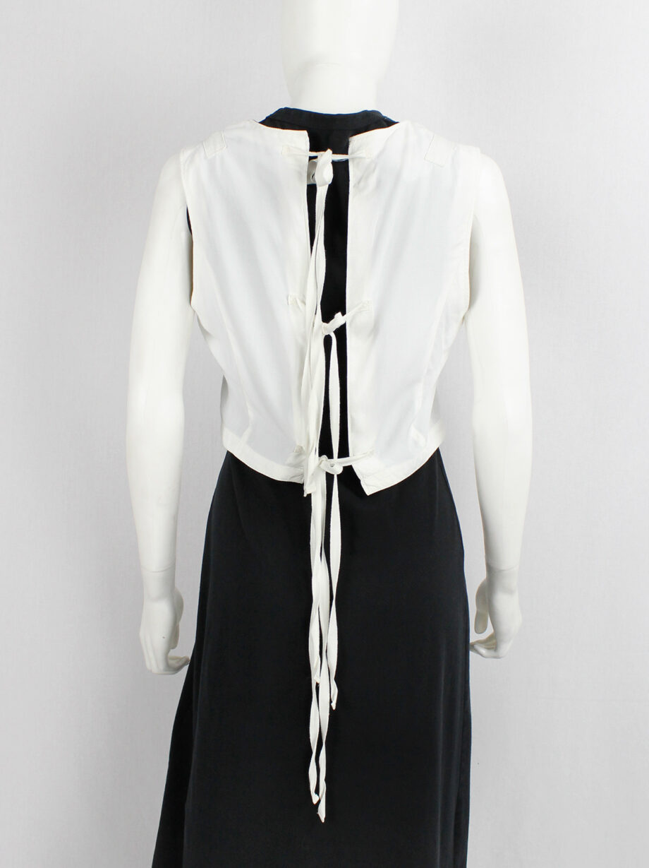 Ann Demeulemeester white crop top with open back with straps spring 1993 (10)
