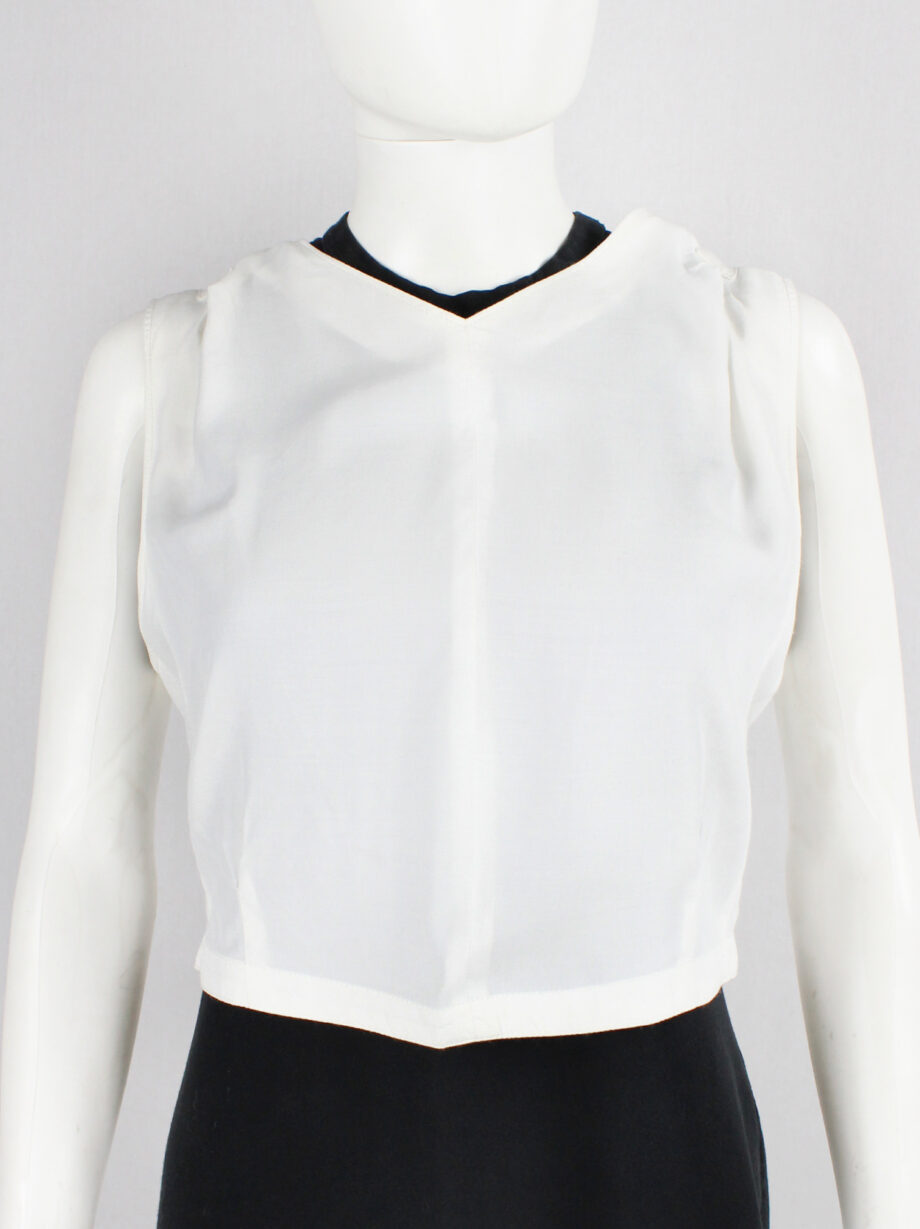 Ann Demeulemeester white crop top with open back with straps spring 1993 (5)