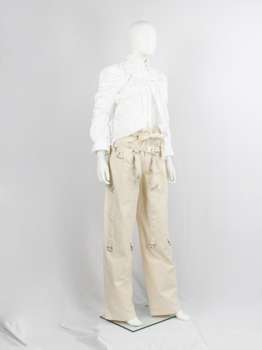 Junya Watanabe beige strapped trousers with parachute harness spring 2003 (10)
