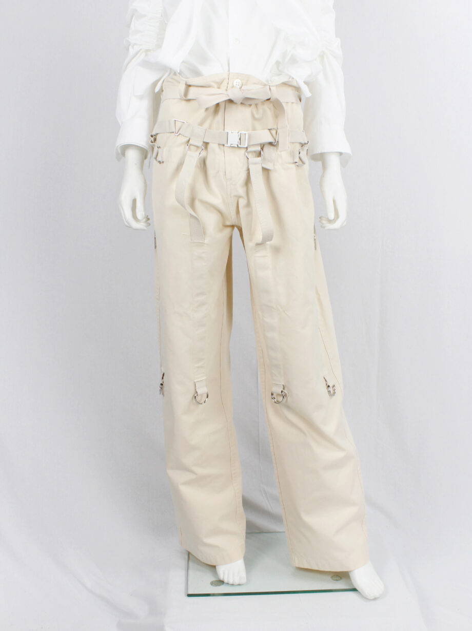 Junya Watanabe beige strapped trousers with parachute harness spring 2003 (4)