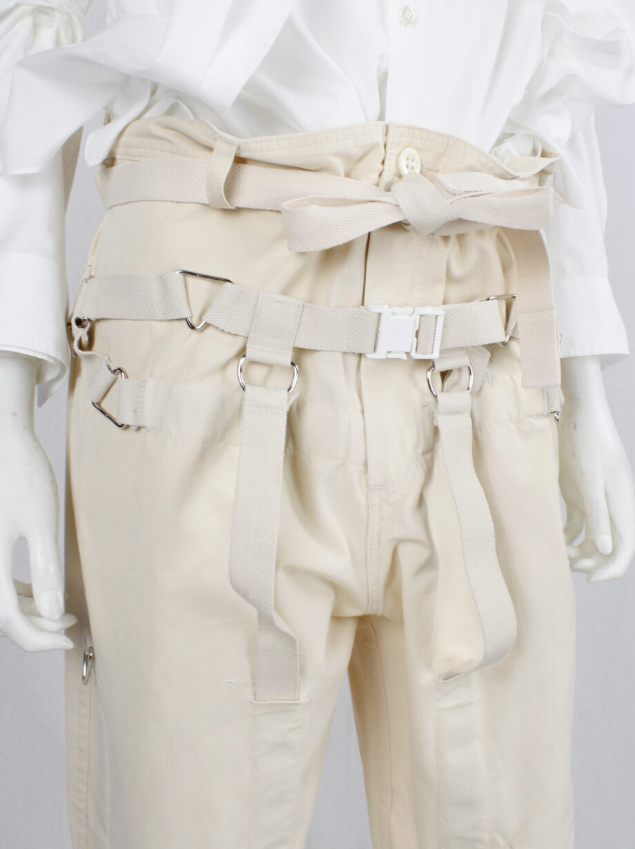 Junya Watanabe beige strapped trousers with parachute harness spring 2003 (6)