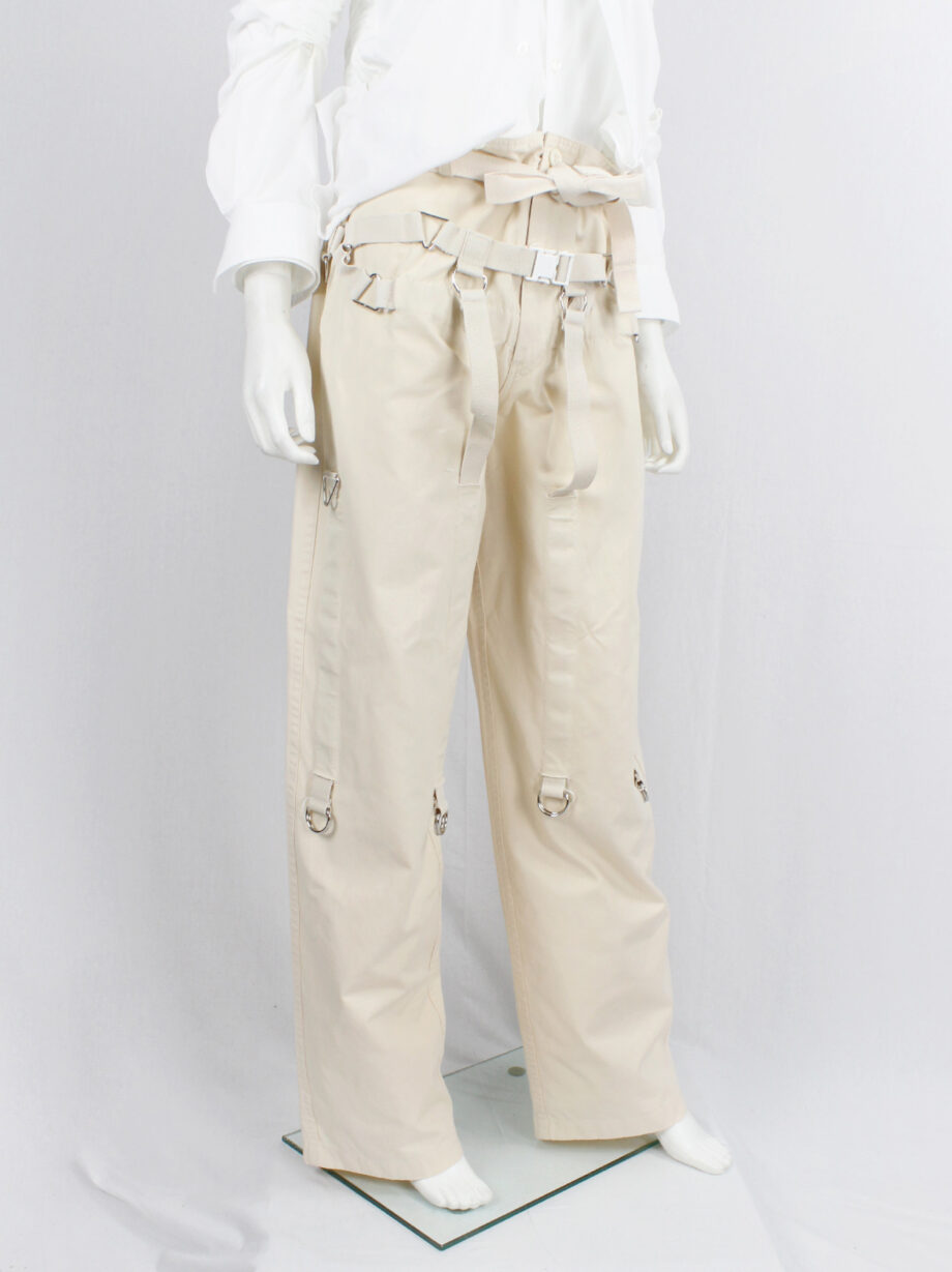 Junya Watanabe beige strapped trousers with parachute harness spring 2003 (9)