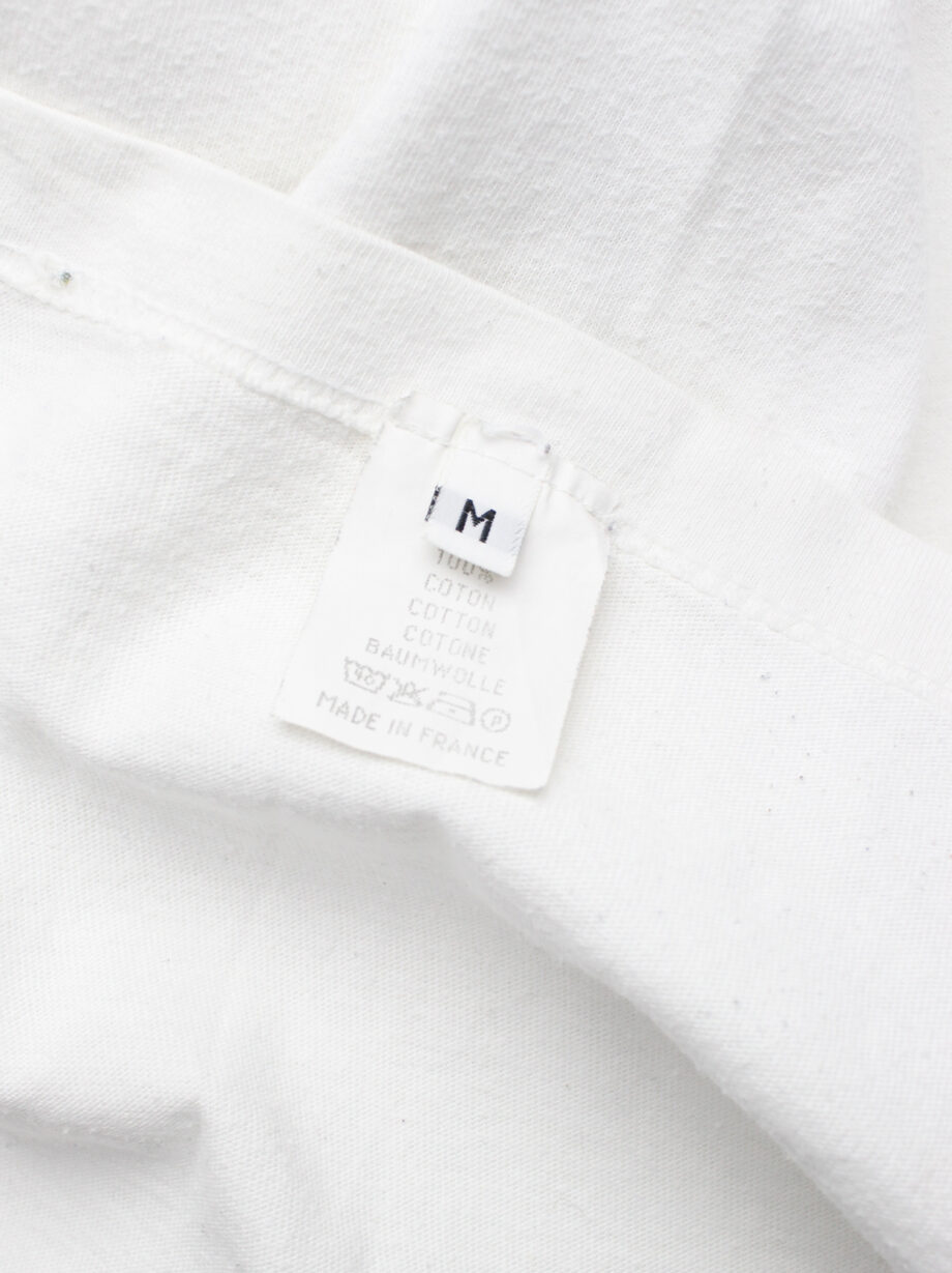 Maison Martin Margiela artisanal white jumper with leather shoulder patches 1999 2004 (13)