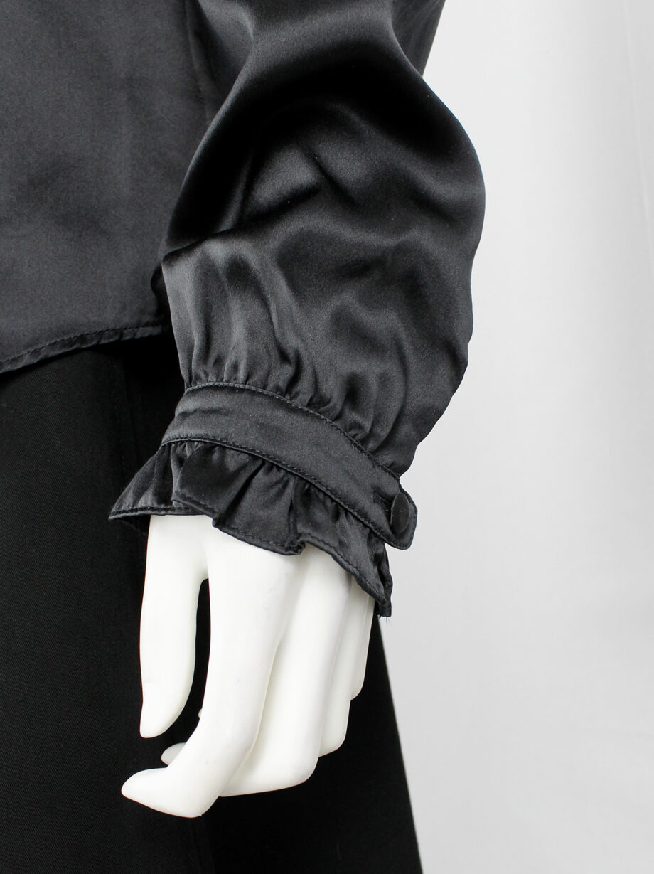 Veronique Branquinho for 3 Suisses black satin Edwardian blouse with frills fall 2009 (10)