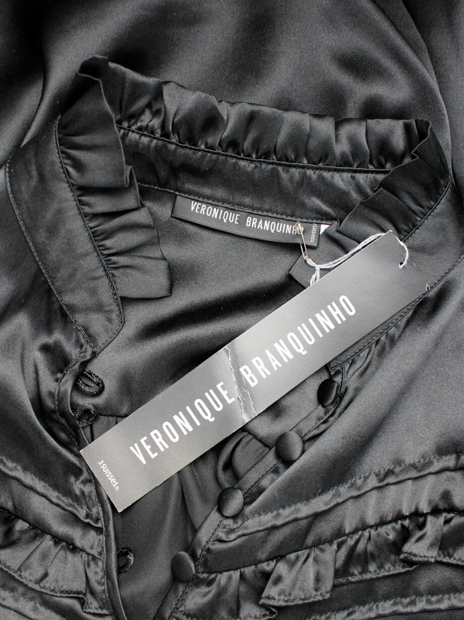 Veronique Branquinho for 3 Suisses black satin Edwardian blouse with frills fall 2009 (5)