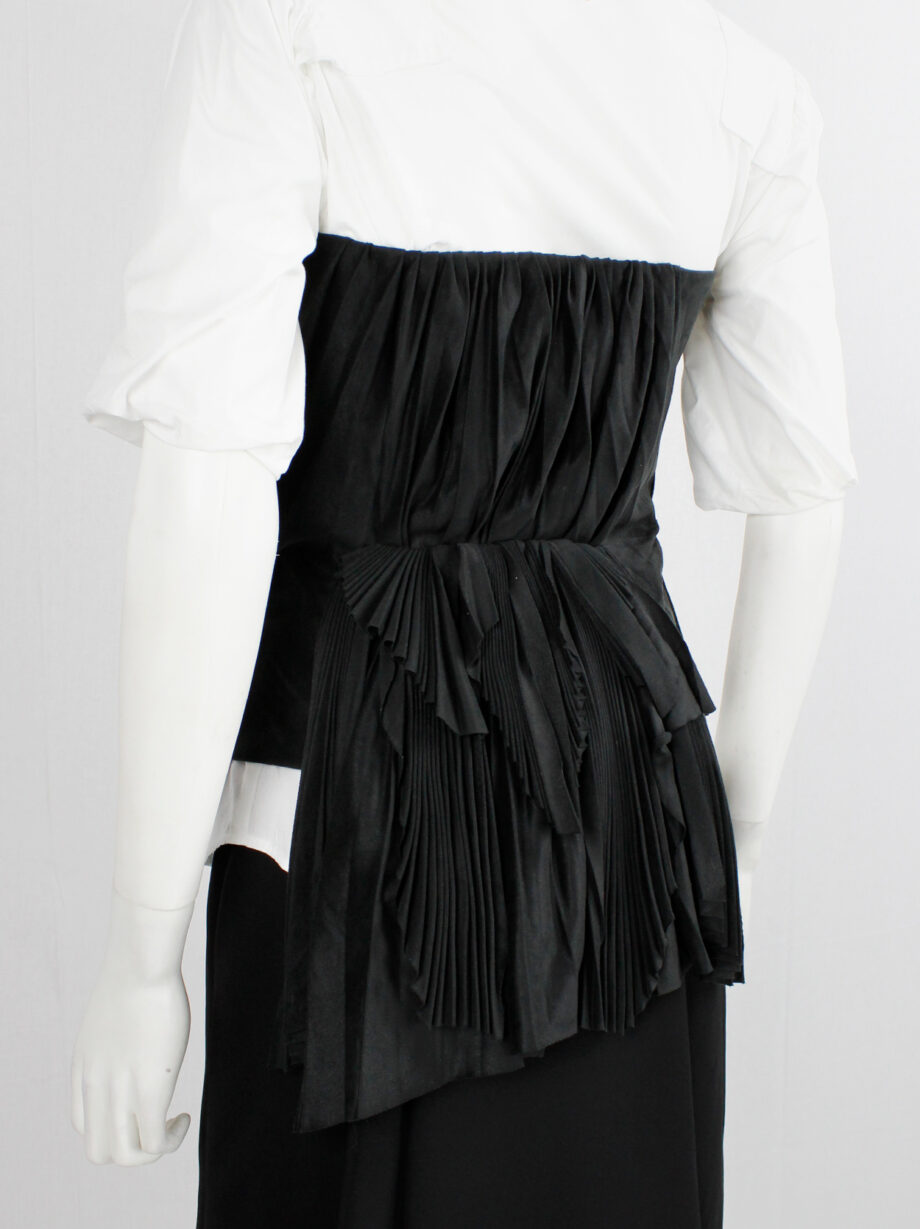 af Vandevorst black faux suede pleated bustier with draped back layers fall 2011 (10)