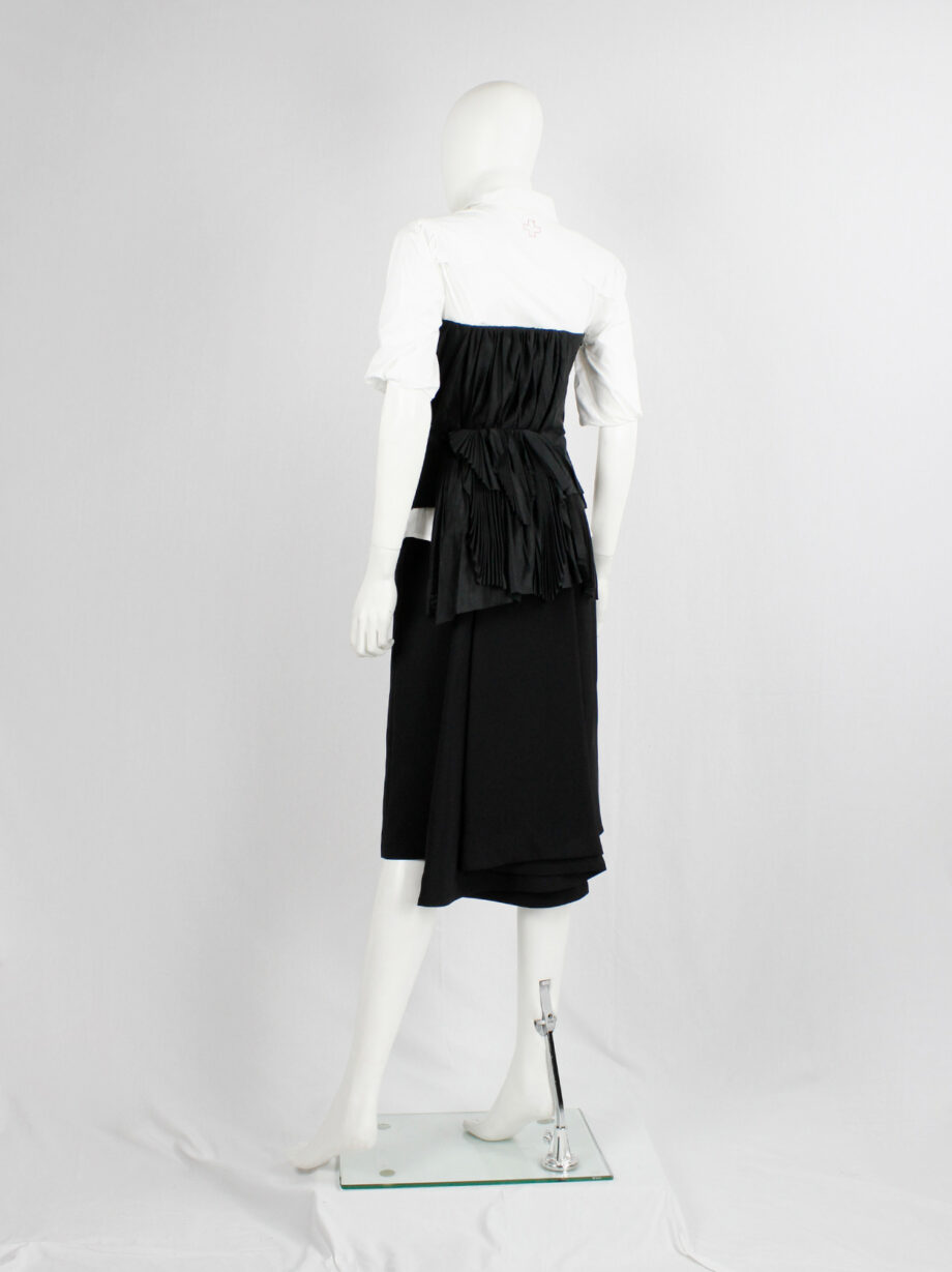 af Vandevorst black faux suede pleated bustier with draped back layers fall 2011 (12)