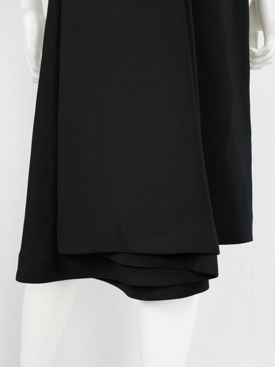 af Vandevorst black pencil skirt with folded drape on the back fall 2002 (4)