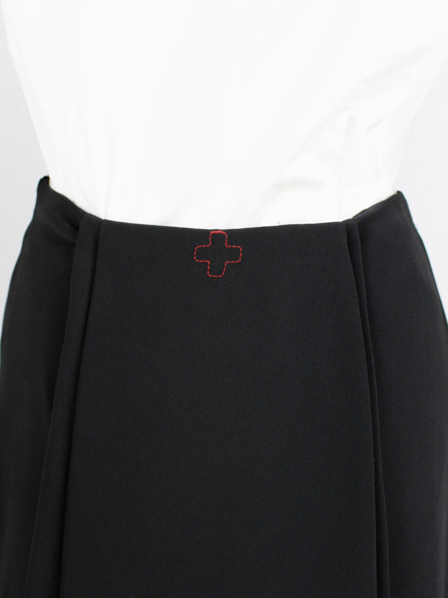 af Vandevorst black pencil skirt with folded drape on the back fall 2002 (5)