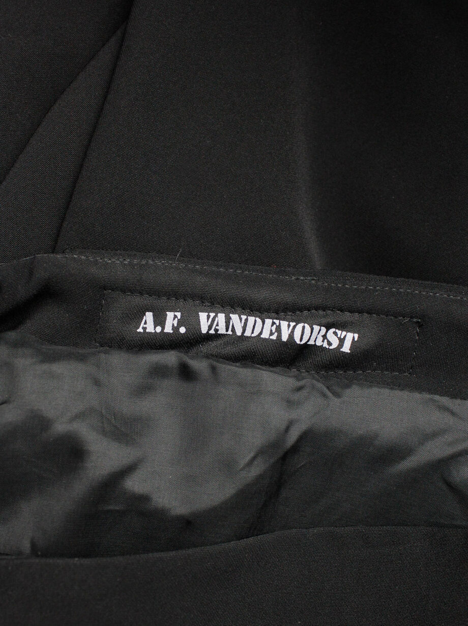 af Vandevorst black pencil skirt with folded drape on the back fall 2002 (8)