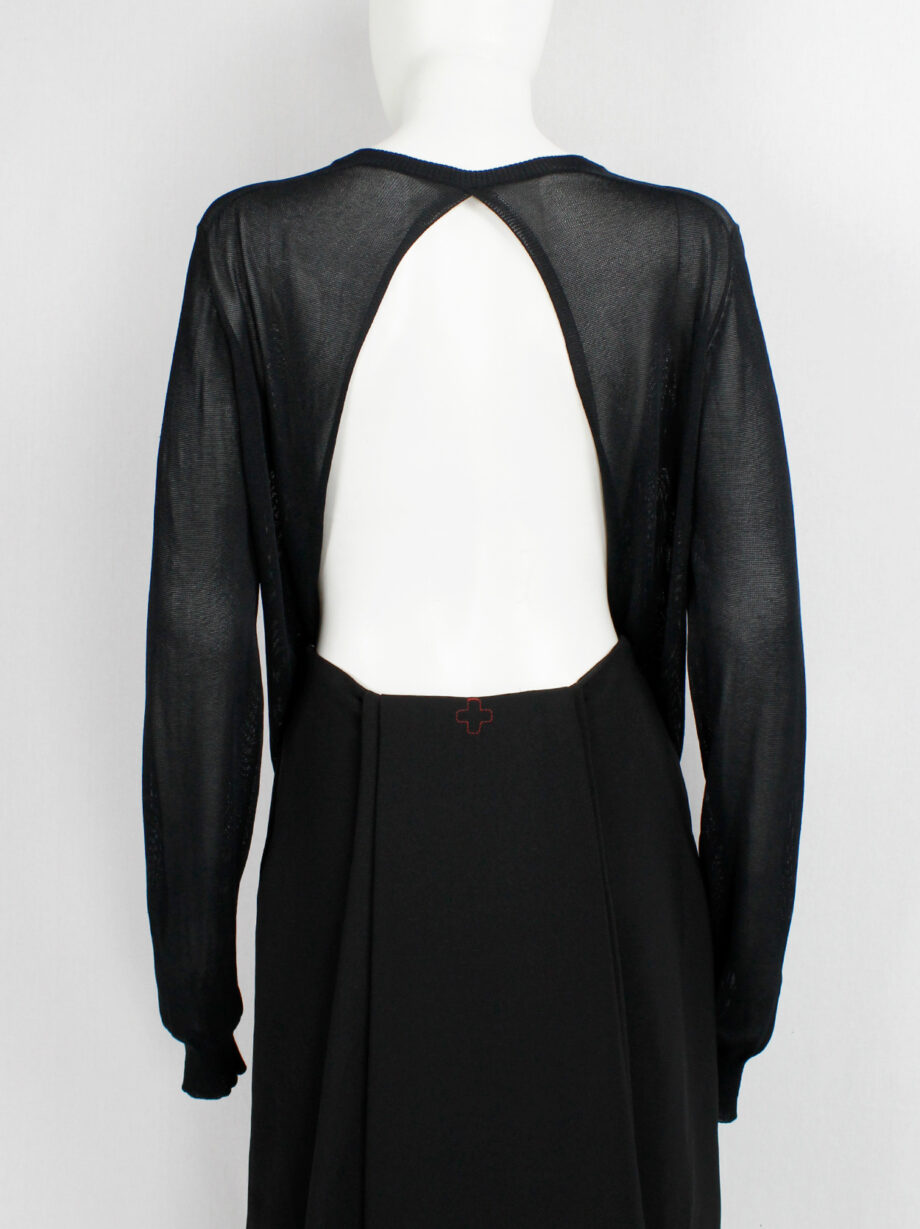 vintage Maison Martin Margiela black backless cardigan draped on the front of the body spring 2004 (10)