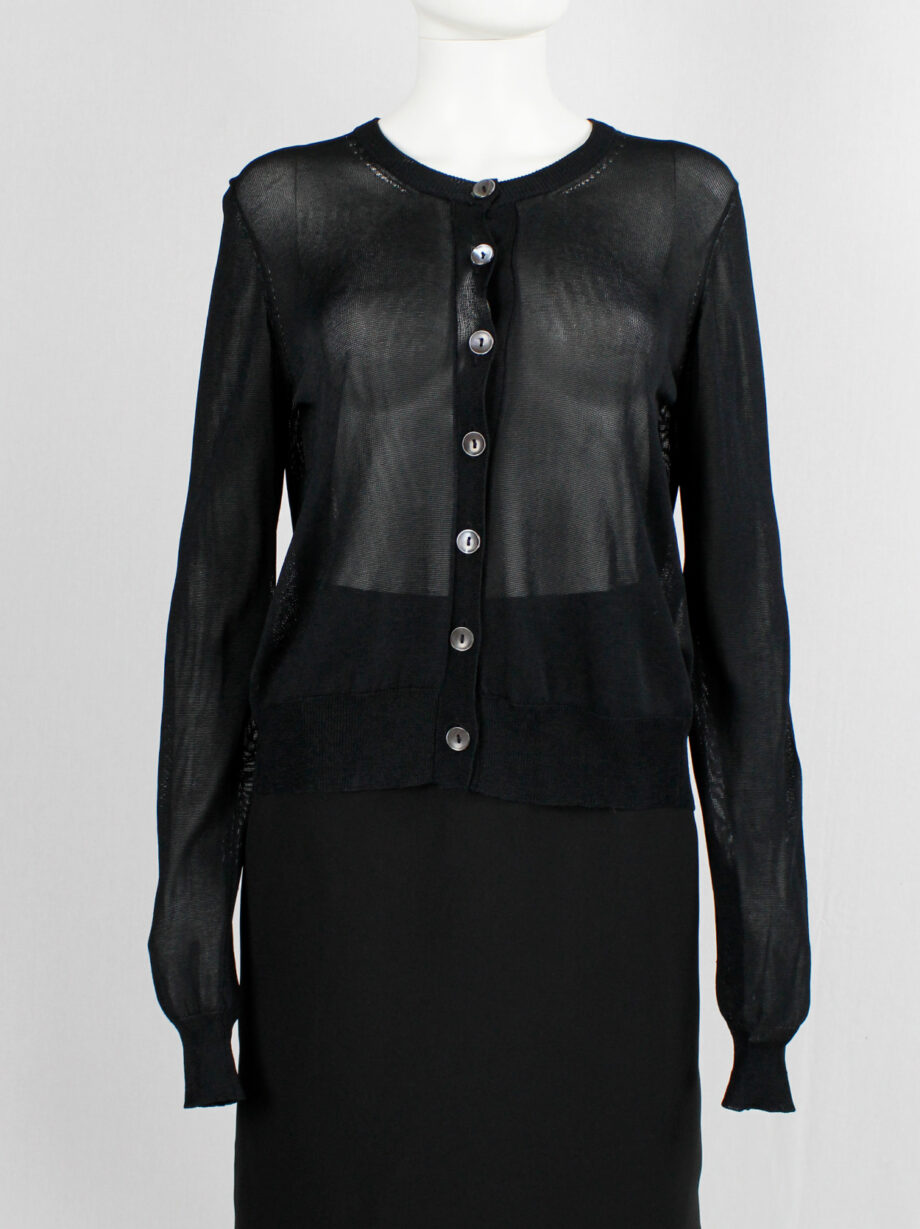 vintage Maison Martin Margiela black backless cardigan draped on the front of the body spring 2004 (13)