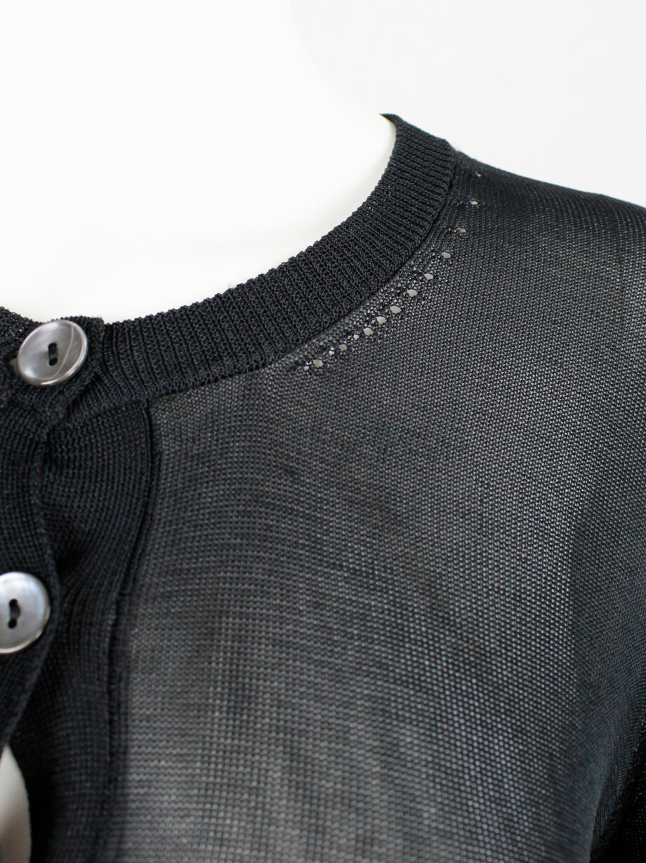 vintage Maison Martin Margiela black backless cardigan draped on the front of the body spring 2004 (2)
