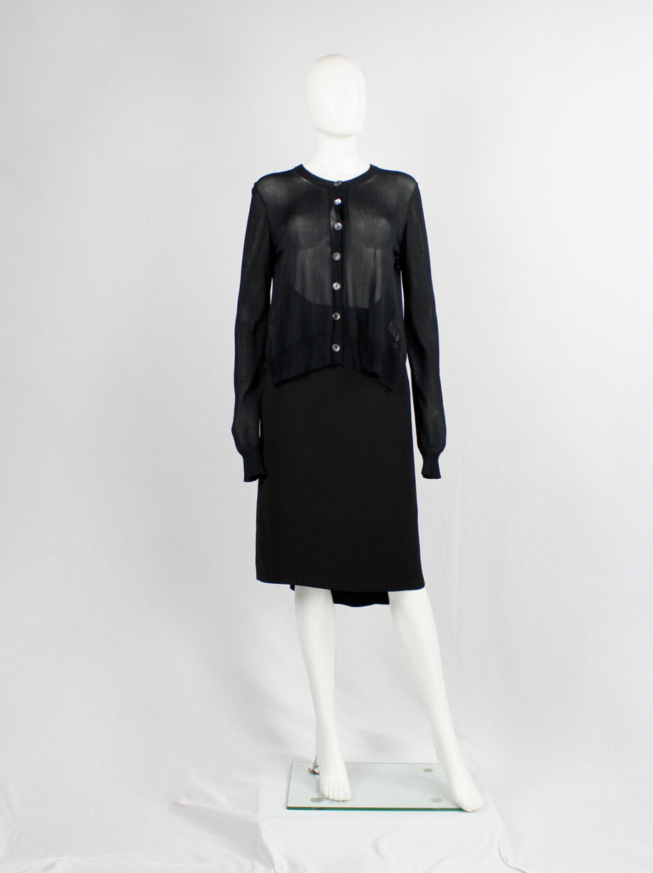 vintage Maison Martin Margiela black backless cardigan draped on the front of the body spring 2004 (5)