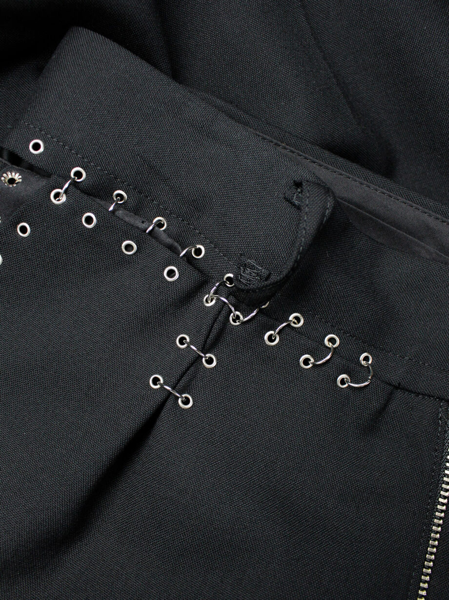 vintage Noir Kei Ninomiya black cropped trousers with silver grommets and rings spring 2014 (10)