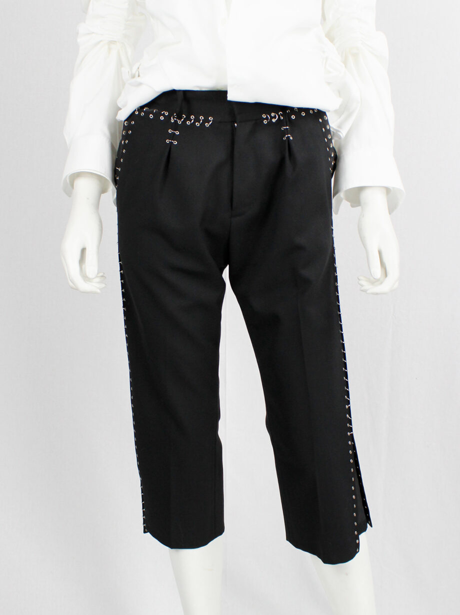 vintage Noir Kei Ninomiya black cropped trousers with silver grommets and rings spring 2014 (11)