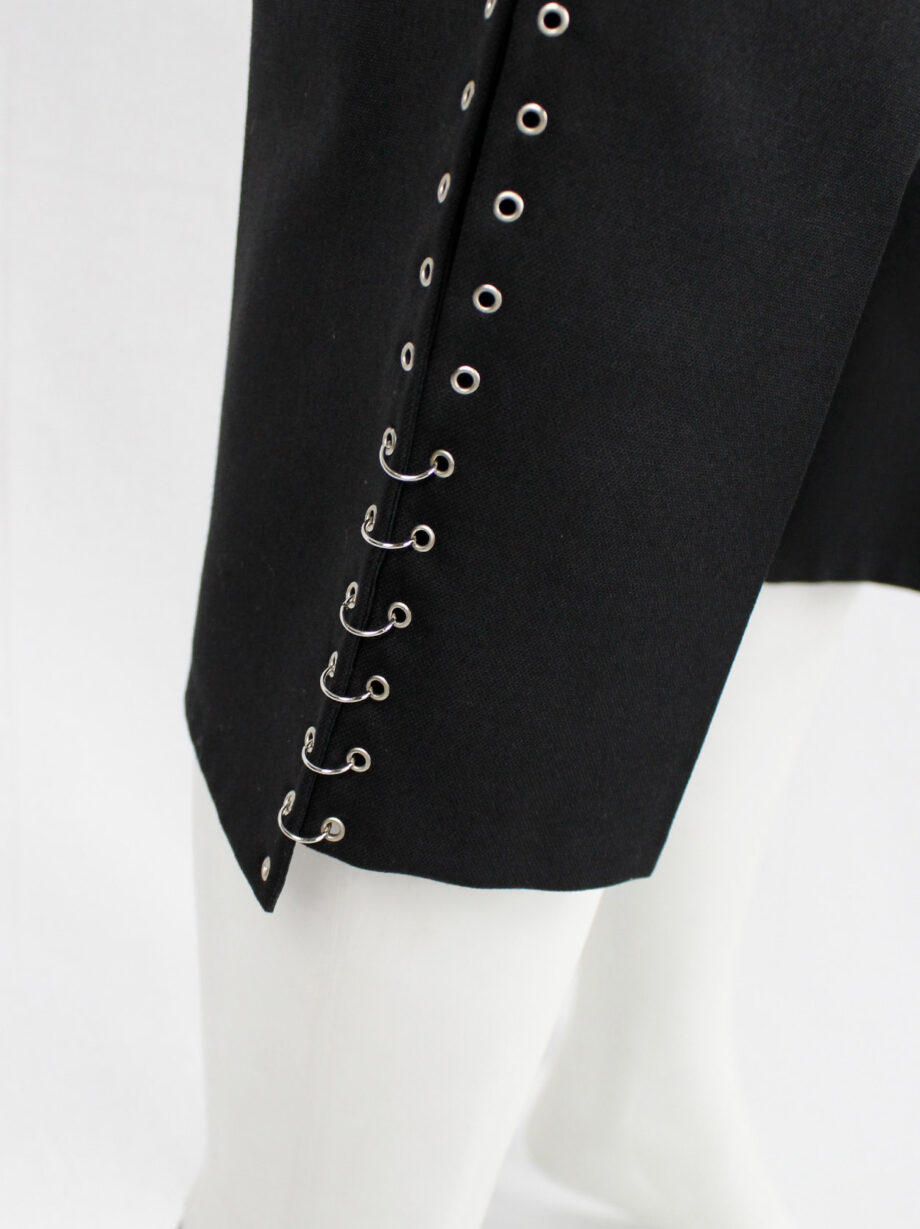 vintage Noir Kei Ninomiya black cropped trousers with silver grommets and rings spring 2014 (14)