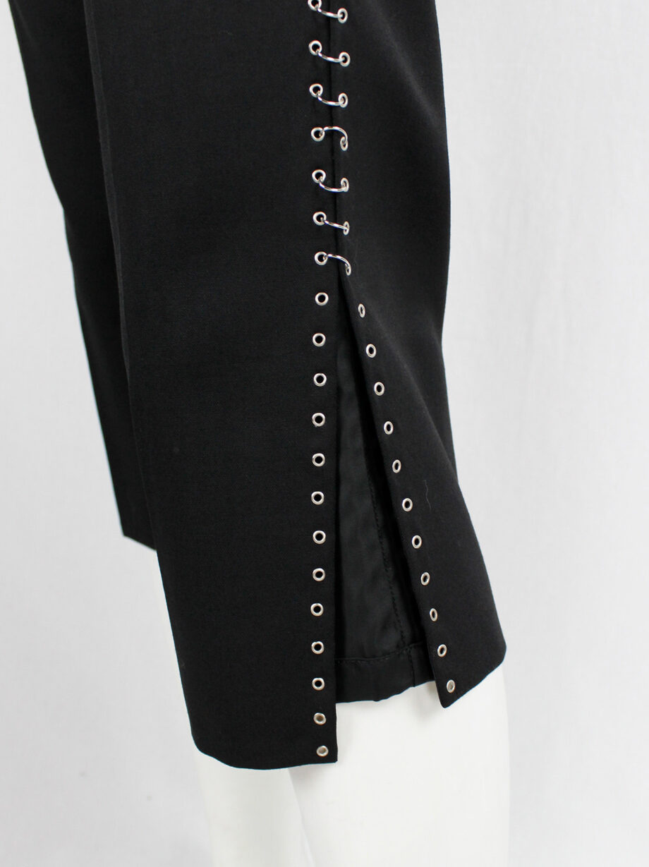 vintage Noir Kei Ninomiya black cropped trousers with silver grommets and rings spring 2014 (15)