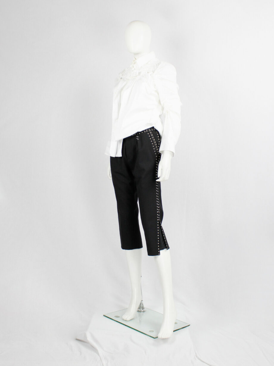 vintage Noir Kei Ninomiya black cropped trousers with silver grommets and rings spring 2014 (18)