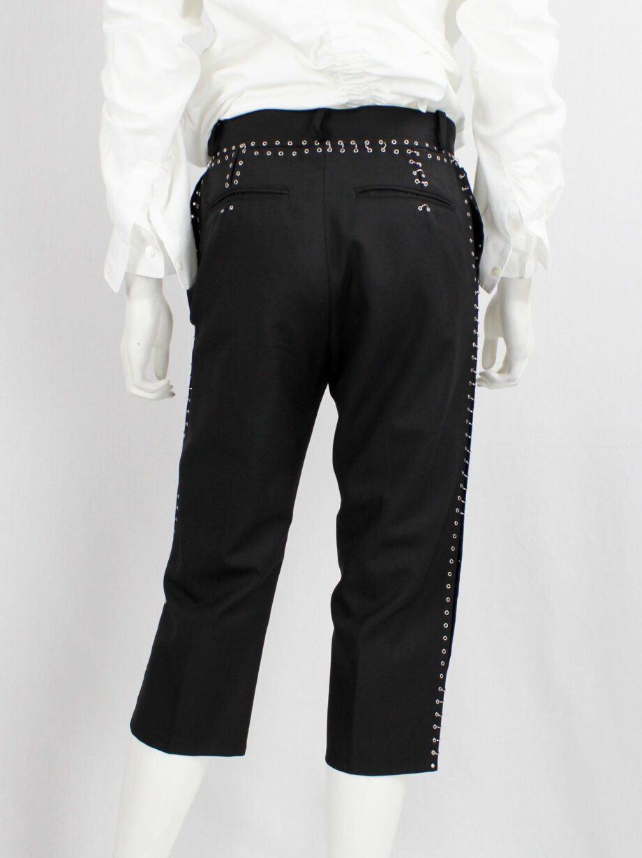 vintage Noir Kei Ninomiya black cropped trousers with silver grommets and rings spring 2014 (5)