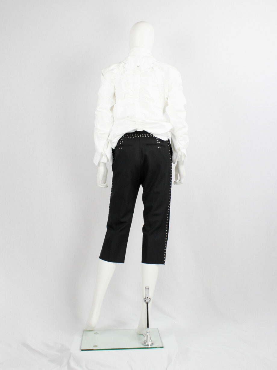vintage Noir Kei Ninomiya black cropped trousers with silver grommets and rings spring 2014 (6)