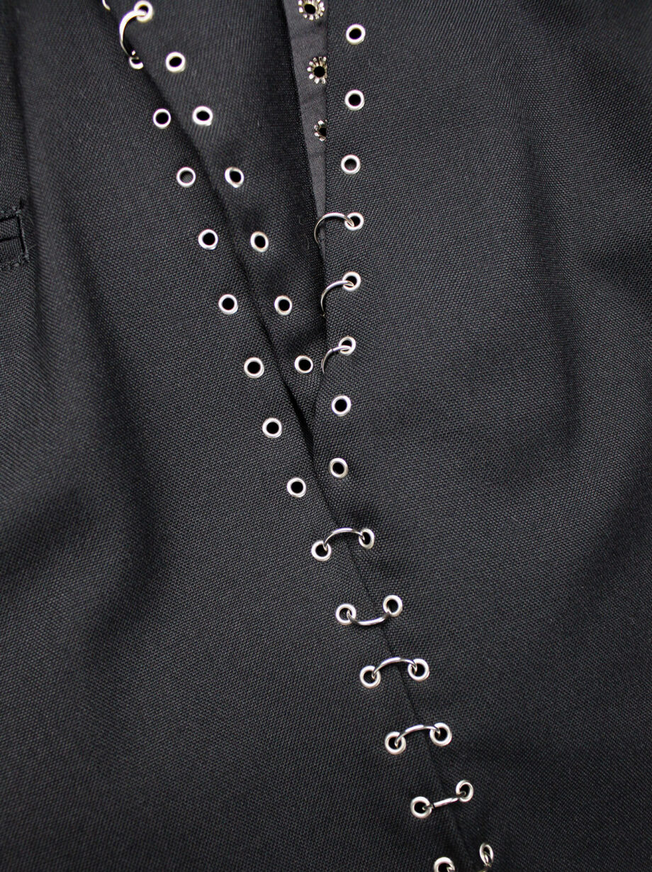 vintage Noir Kei Ninomiya black cropped trousers with silver grommets and rings spring 2014 (7)