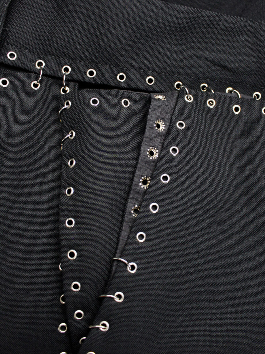 vintage Noir Kei Ninomiya black cropped trousers with silver grommets and rings spring 2014 (8)