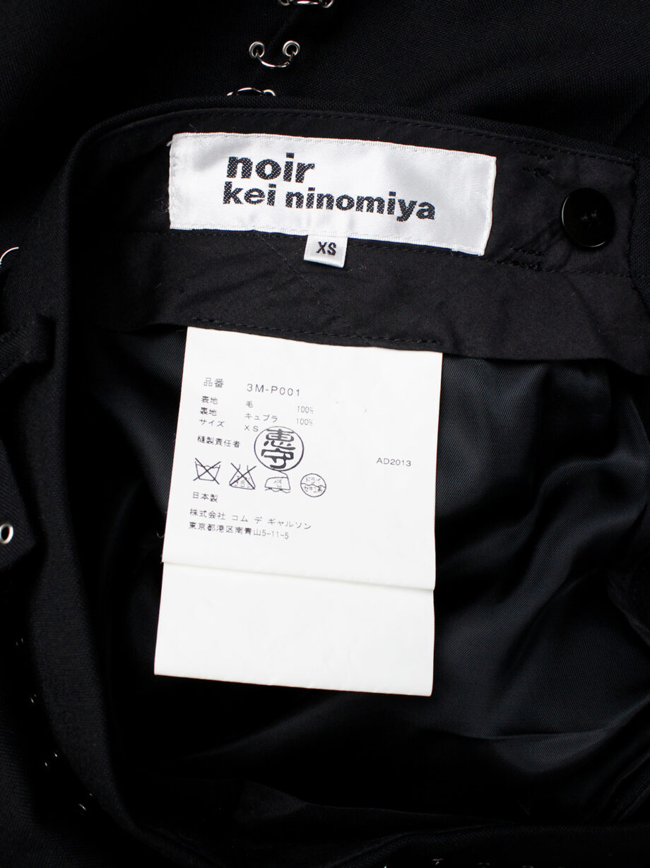 vintage Noir Kei Ninomiya black cropped trousers with silver grommets and rings spring 2014 (9)