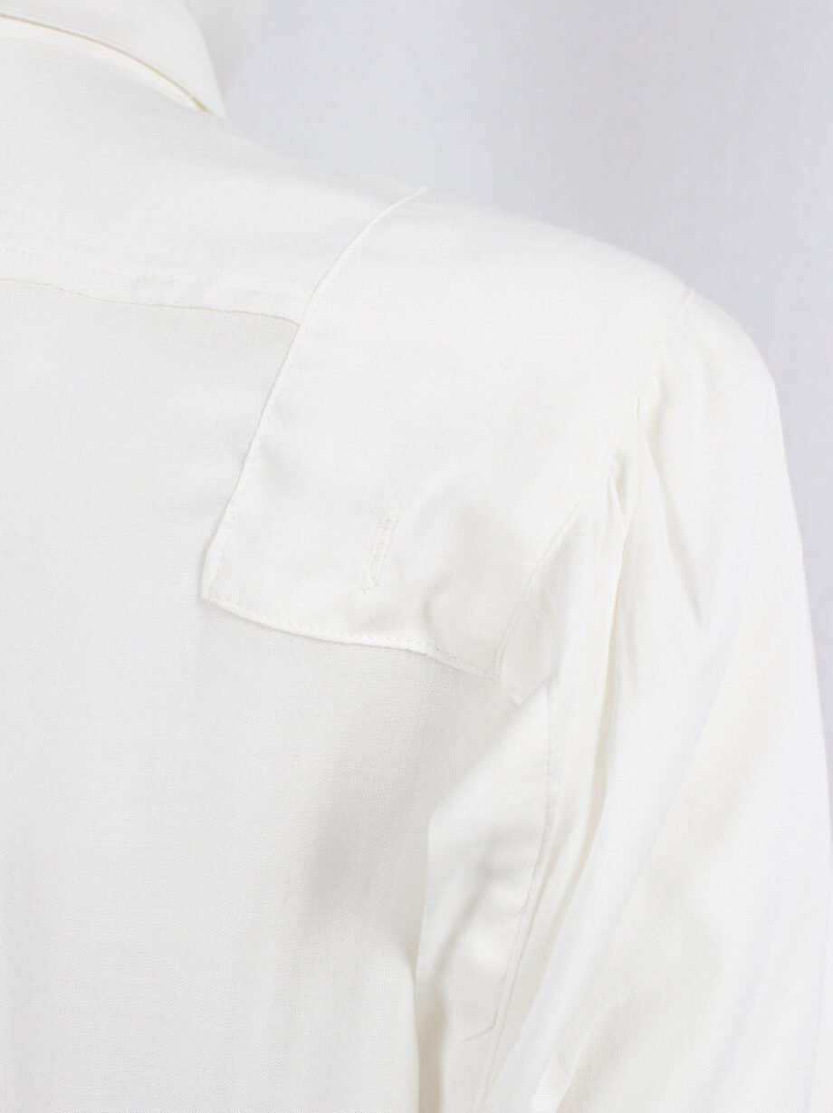 vintage Vandevorst off-white shirt with folded sleeves and cuffs as shoulder pads spring 1999 (3)