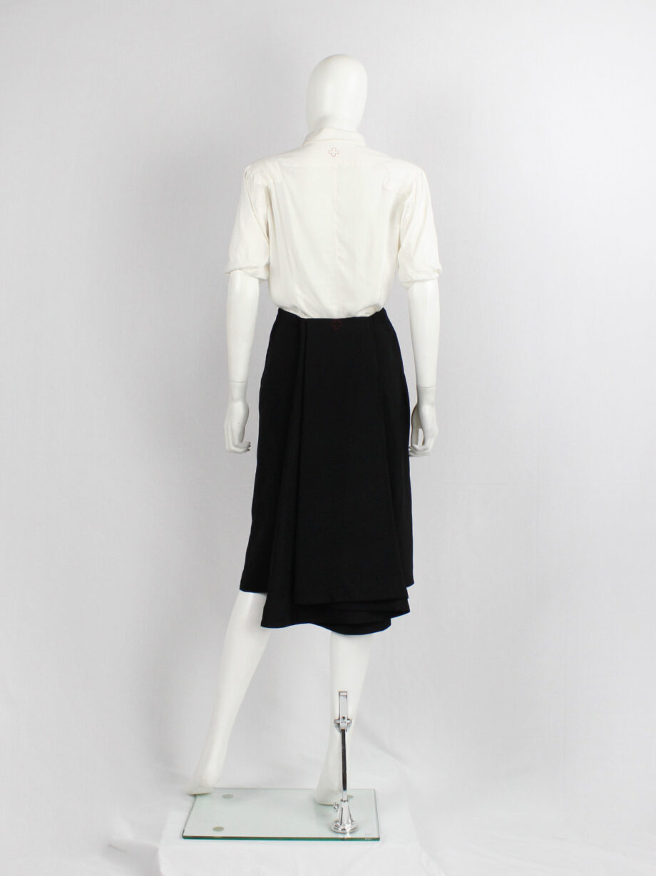 vintage Vandevorst off-white shirt with folded sleeves and cuffs as shoulder pads spring 1999 (6)