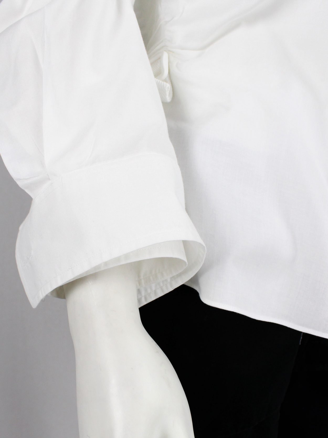 Junya Watanabe white double layered shirt with parachute harness and ...