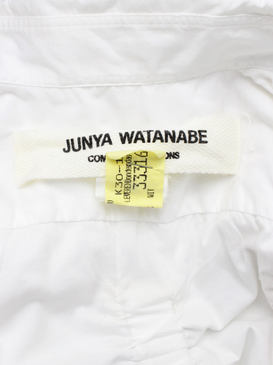 vintahe Junya Watanabe white double layered shirt with parachute harness and ruching spring 2003 (14)