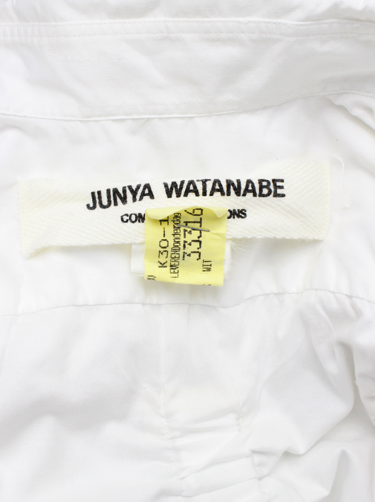 Junya Watanabe white double layered shirt with parachute harness and ...