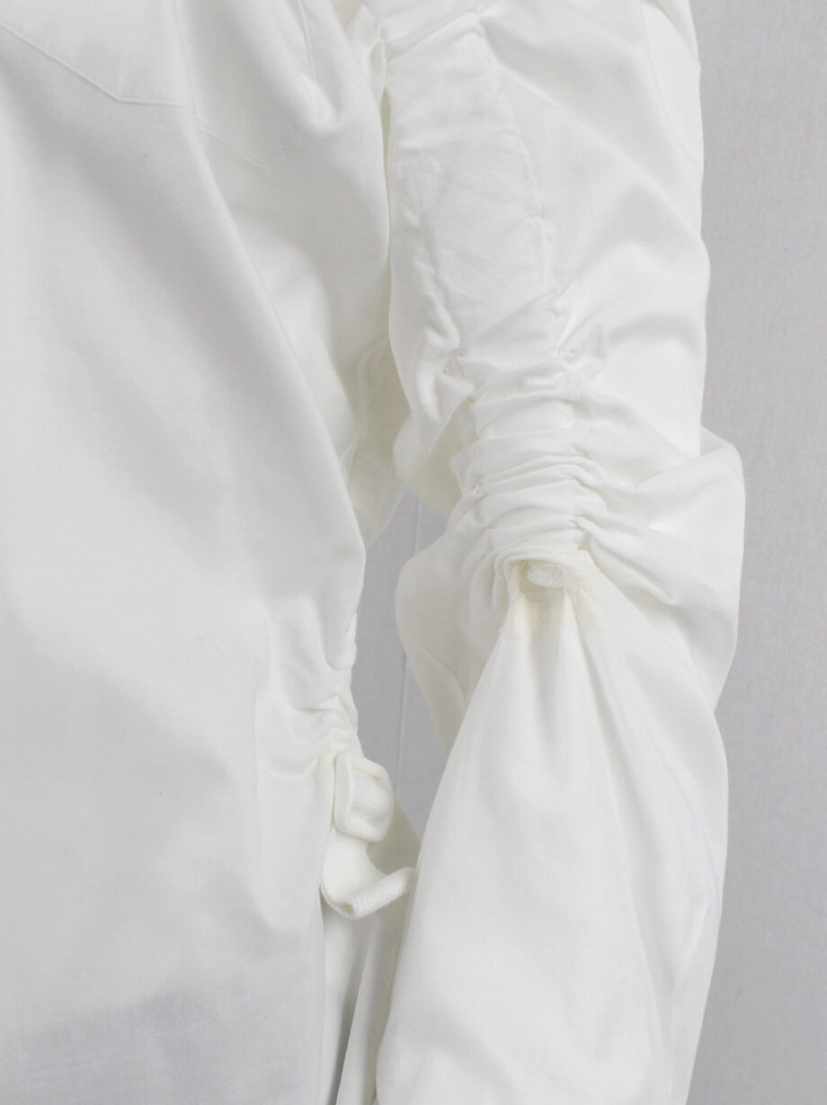 vintahe Junya Watanabe white double layered shirt with parachute harness and ruching spring 2003 (19)