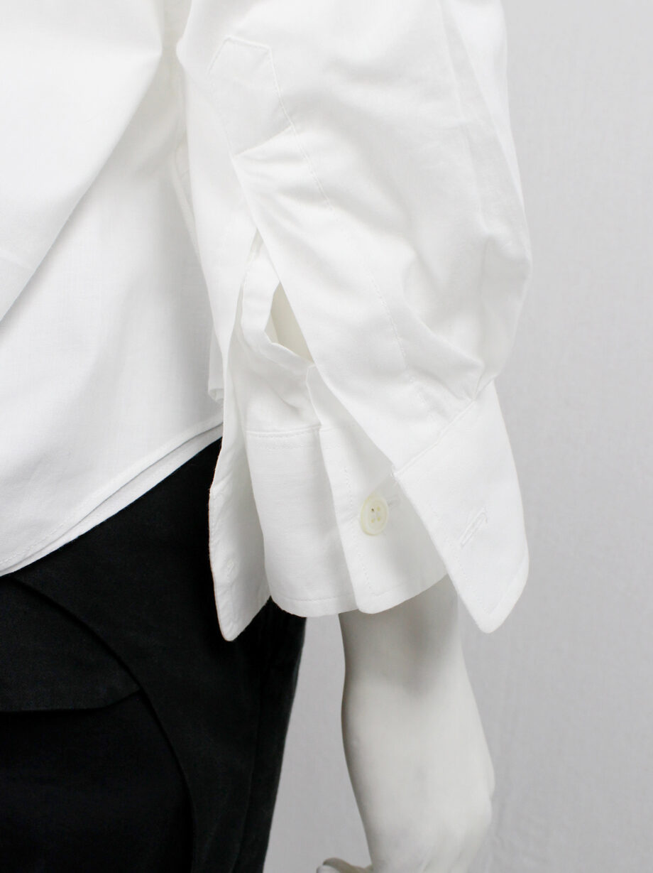 vintahe Junya Watanabe white double layered shirt with parachute harness and ruching spring 2003 (3)