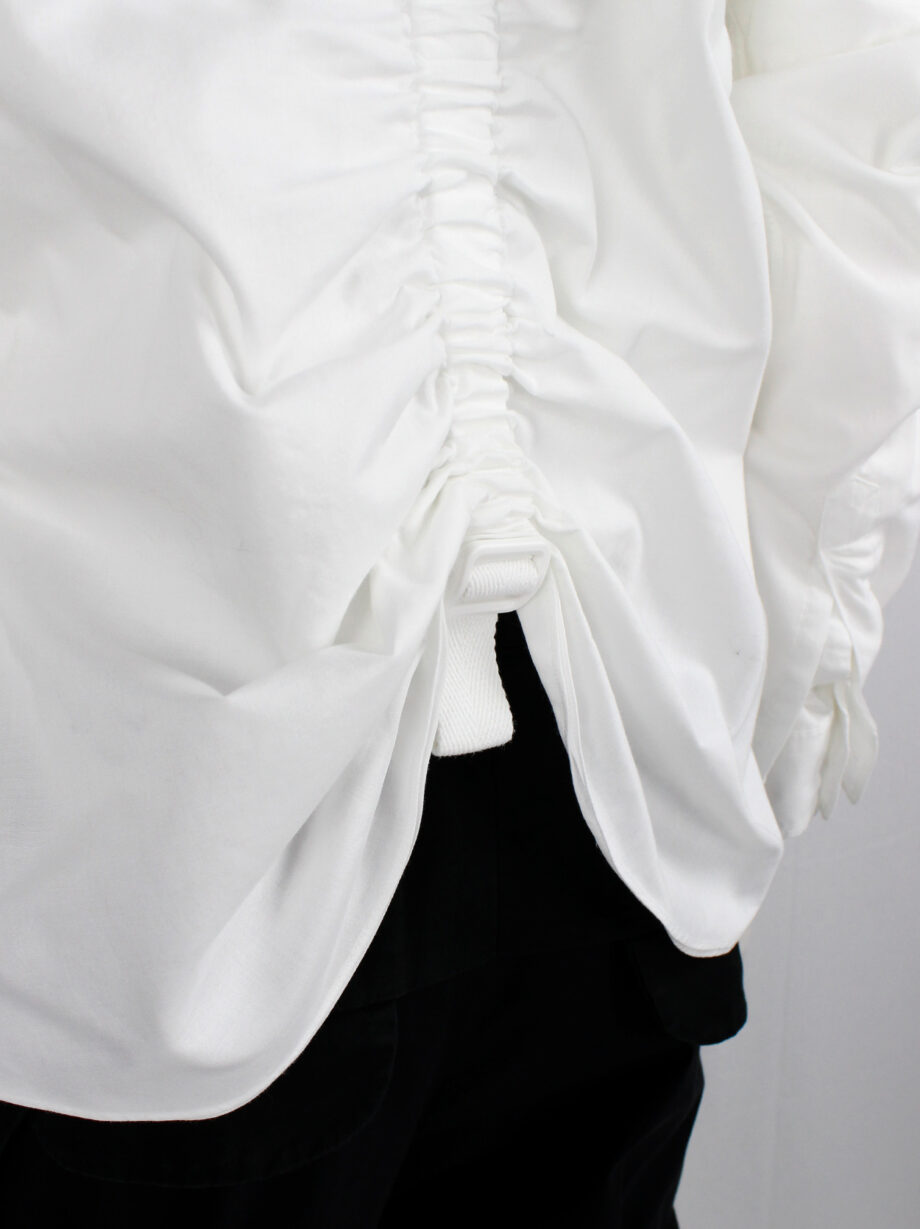 vintahe Junya Watanabe white double layered shirt with parachute harness and ruching spring 2003 (6)