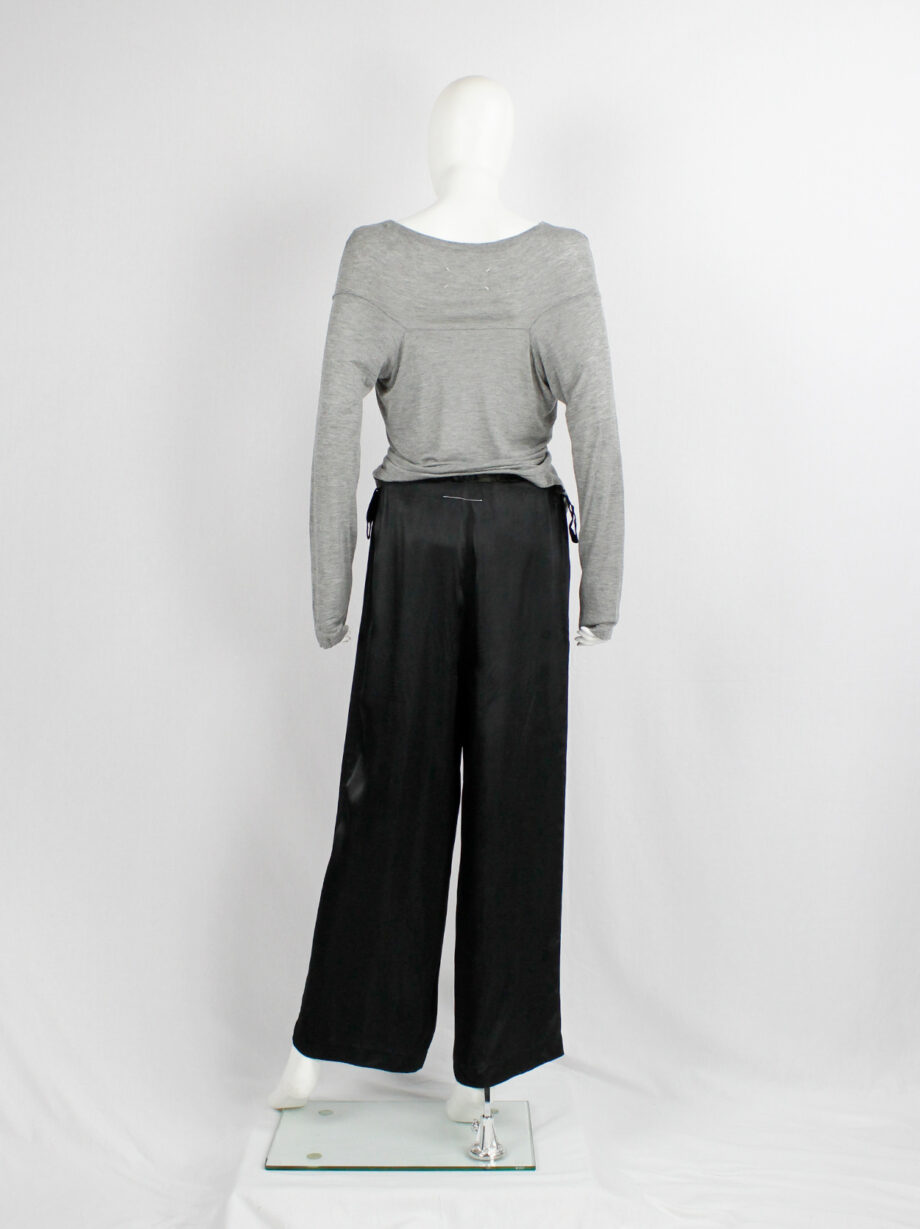 Maison Martin Margiela 6 black wide trousers with velvet waist and hanger loops spring 1999 (9)