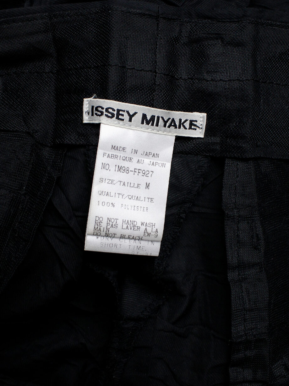 vintage Issey Miyake black straight trousers with pressed waffle texture (10)