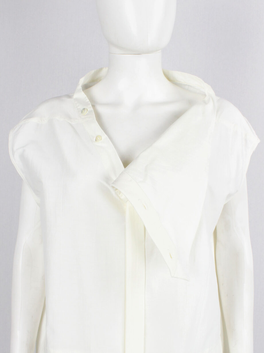 vintage Rick Owens NASKA off-white cotton dress with geometric cowl neck spring 2012 (10)