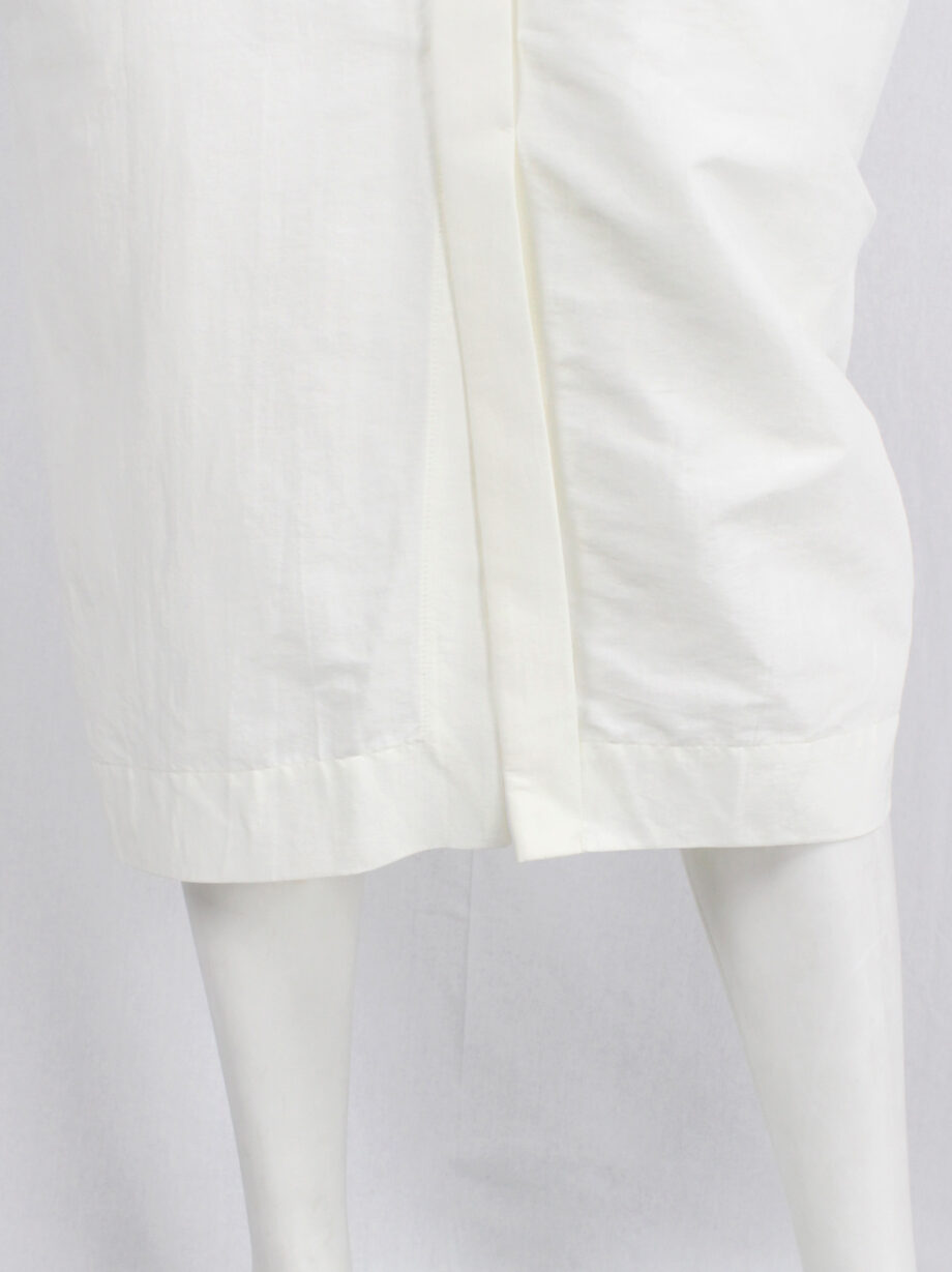 vintage Rick Owens NASKA off-white cotton dress with geometric cowl neck spring 2012 (12)