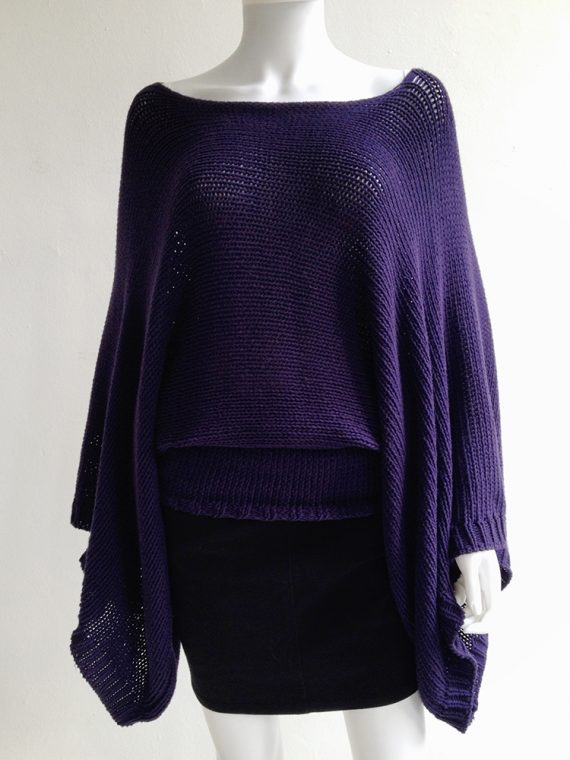 vintage Ann Demeulemeester purple batwing jumper