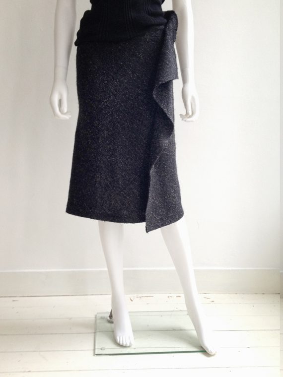 Yohji Yamamoto Noir grey asymmetric draped skirt