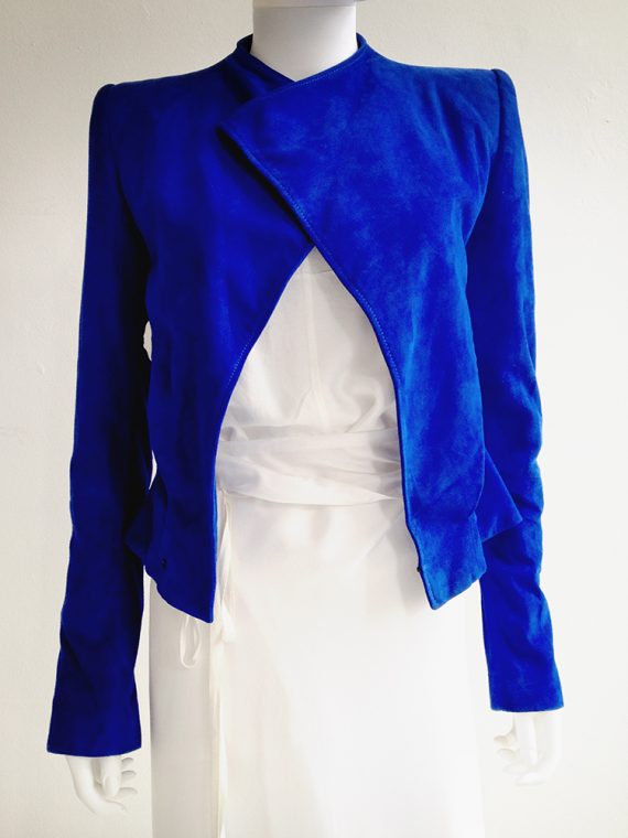 vintage Haider Ackermann blue suede cutout jacket – spring 2012