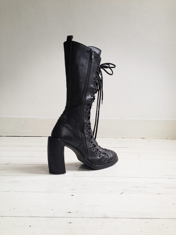 vintage Ann Demeulemeester black triple lace boots – fall 2008